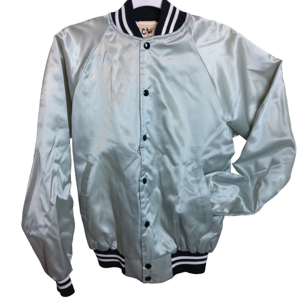 Vintage 80s 90s Unicorn Satin Bomber Jacket Medium USA Made Mane Attractions